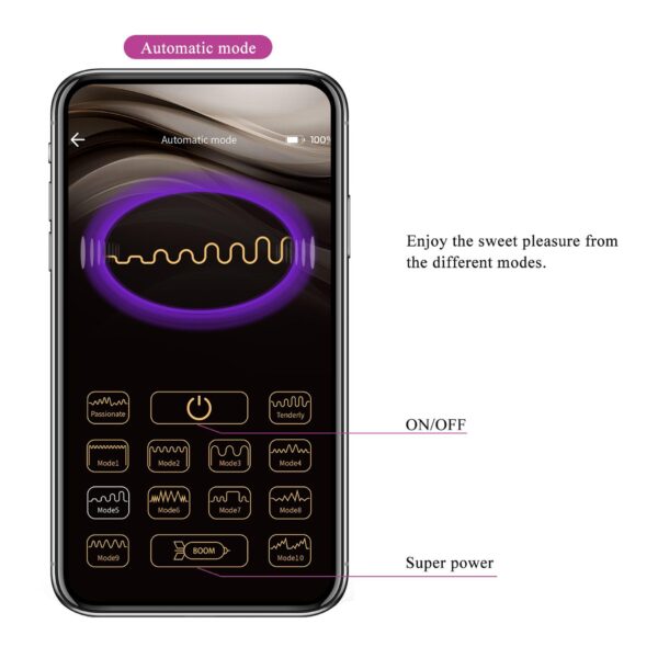 PRETTY LOVE   Baird Purple, 12 vibration functions Mobile APP Long distance Control - obrazek 14