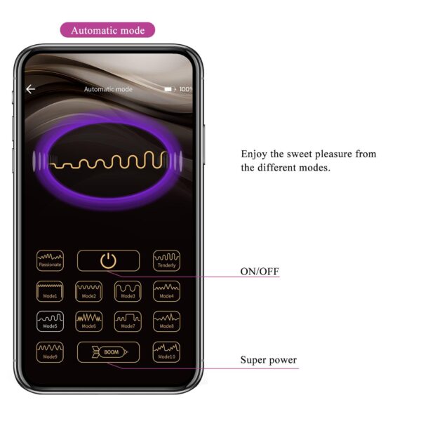 PRETTY LOVE   Billy Purple, 12 vibration functions Mobile APP remote control - obrazek 14