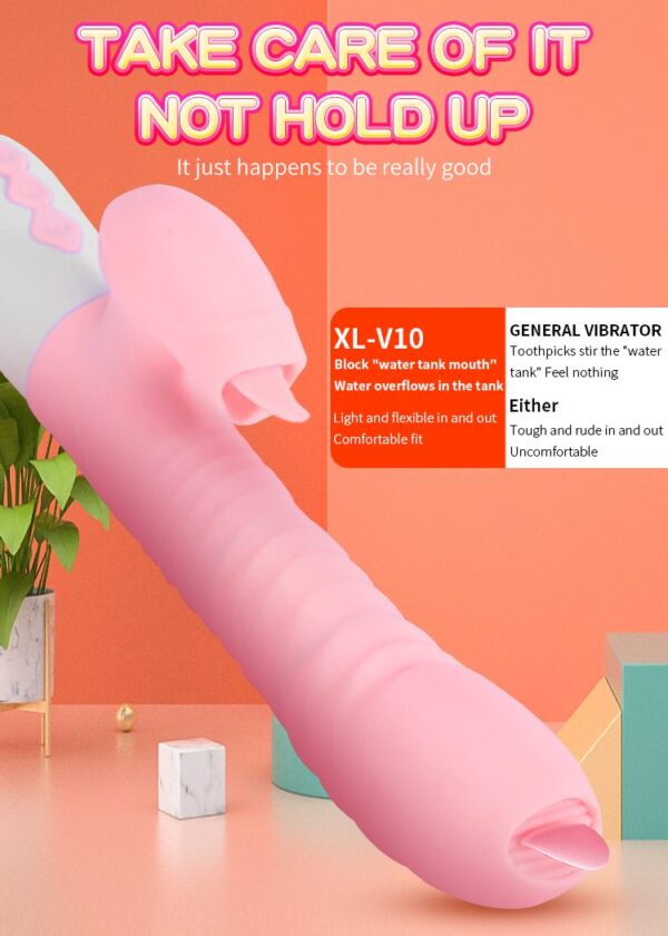 Wibrator Silicone Vibrator USB 7 Function and Thrusting Function / Heating, purple - obrazek 15