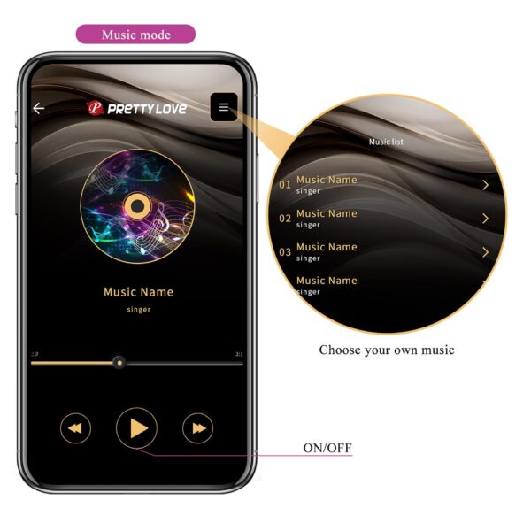 PRETTY LOVE   Doreen, 12 vibration functions 3 electric shock functions Mobile APP Long distance Control - obrazek 16