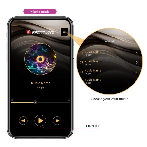 PRETTY LOVE   Baird Purple, 12 vibration functions Mobile APP Long distance Control - obrazek 16