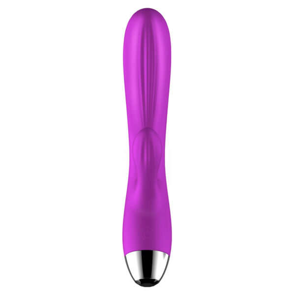 Wibrator Silicone Vibrator and Pulsator Purple USB 7+7 Function / Heating - obrazek 16