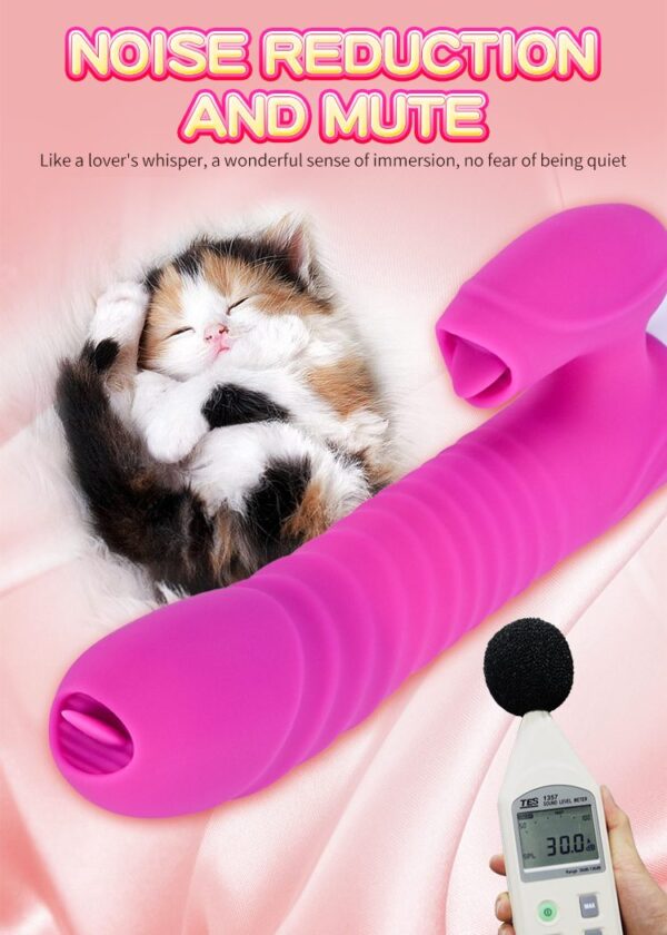 Wibrator Silicone Vibrator USB 7 Function and Thrusting Function / Heating, purple - obrazek 16