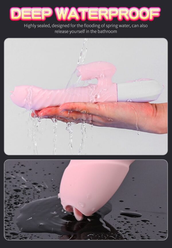 Wibrator Silicone Vibrator USB 7 Function and Thrusting Function / Heating, purple - obrazek 17