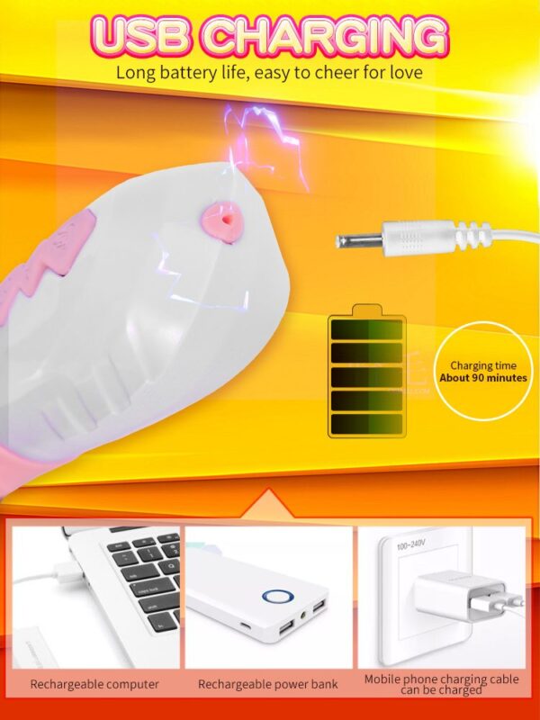 Wibrator Silicone Vibrator USB 7 Function and Thrusting Function / Heating, purple - obrazek 18