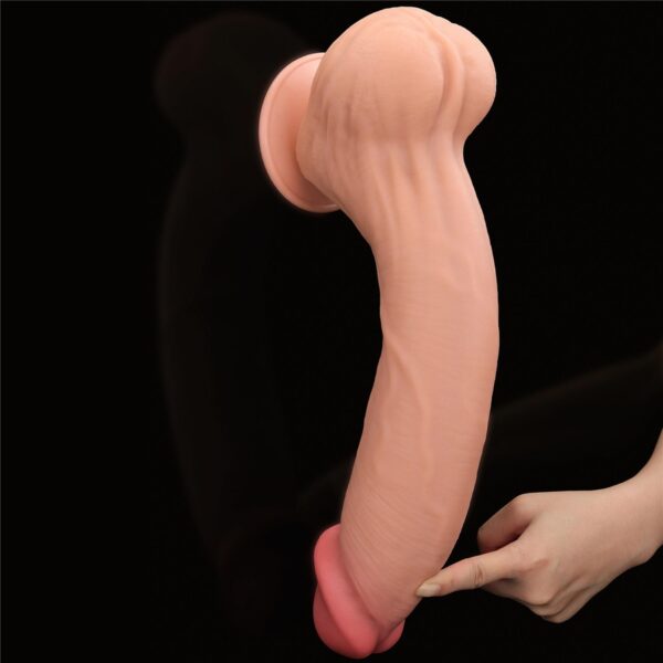 14 King Sized Sliding Skin Dual Layer Dong - obrazek 18
