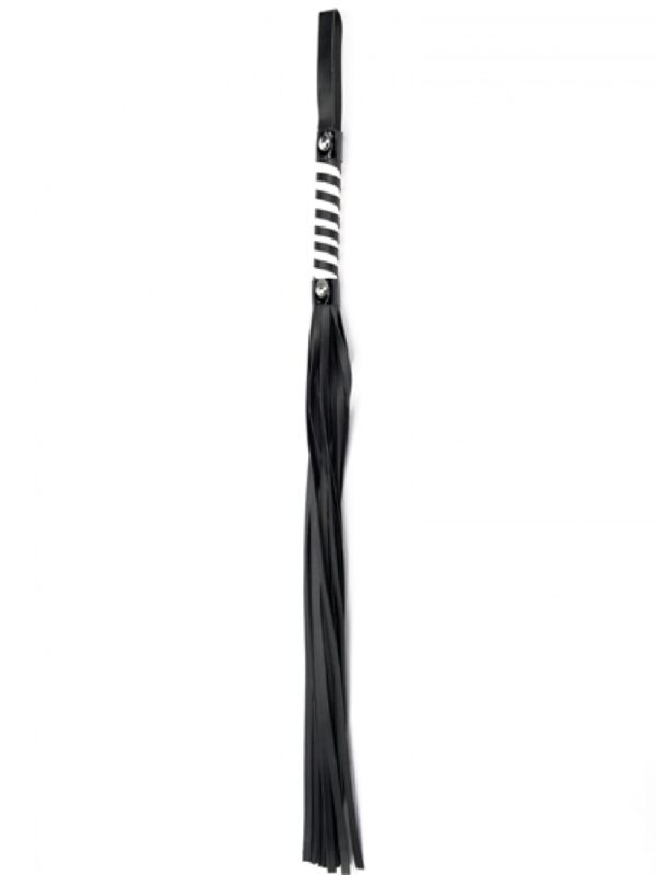 Black White Long Stripe Flogger - obrazek 2