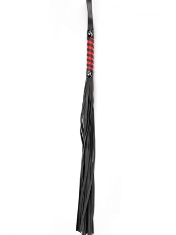 Black Red Long Stripe Flogger - obrazek 2