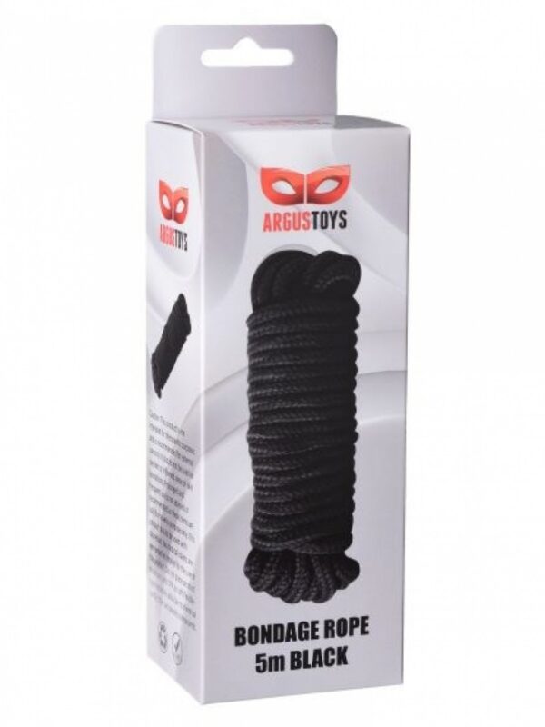 Black Bondage Rope 5m - obrazek 2
