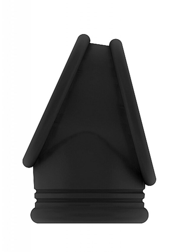 No.48   Cockring with Ball Strap   Black - obrazek 2
