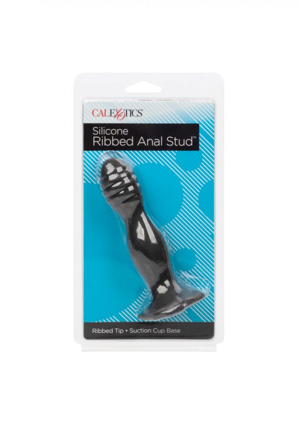 Ribbed Anal Stud Black - obrazek 2