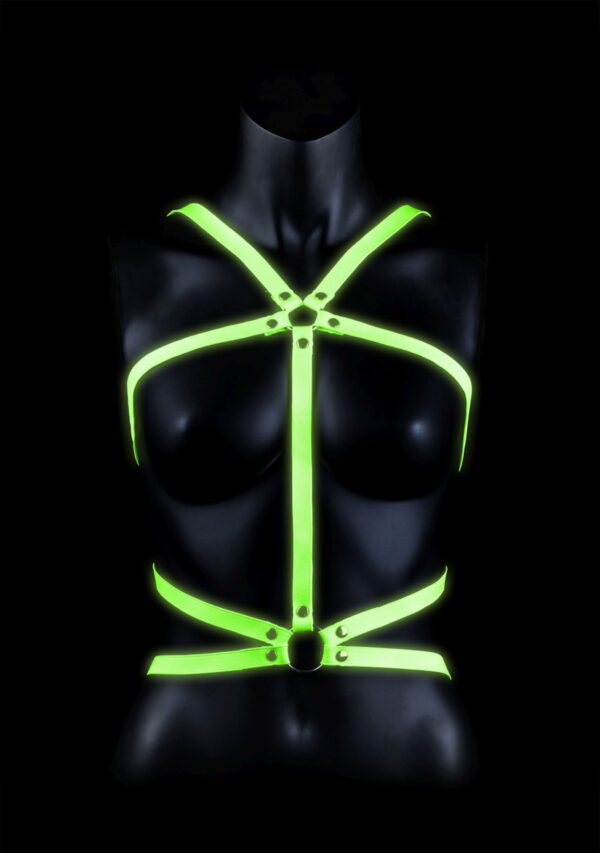 Body Harness   Glow in the Dark   Neon Green/Black   S/M - obrazek 2