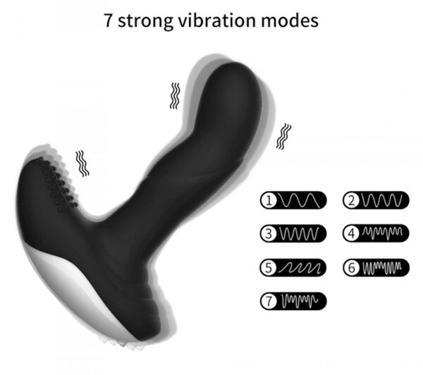 Wibrator Silicone Massager USB 7 Function + Pulsator / Heating BLACK - obrazek 2