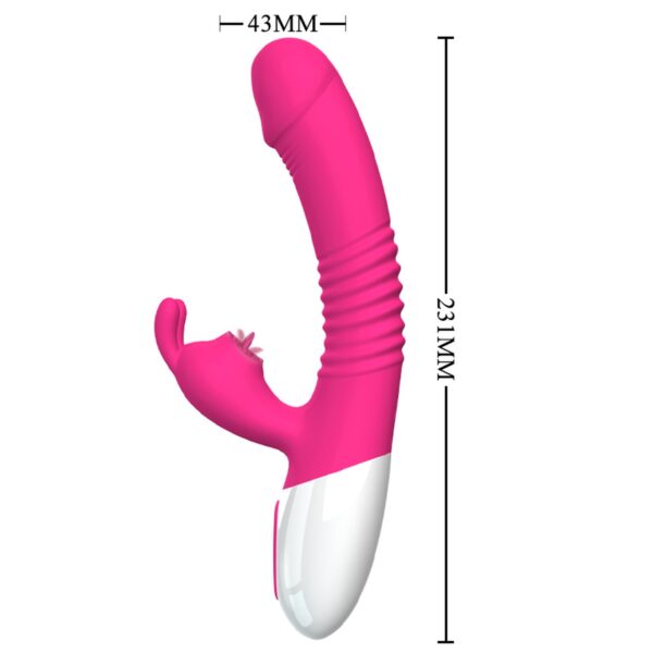 Wibrator  Silicone Vibrator USB 7 Powerful Licking and Thrusting Modes - obrazek 2