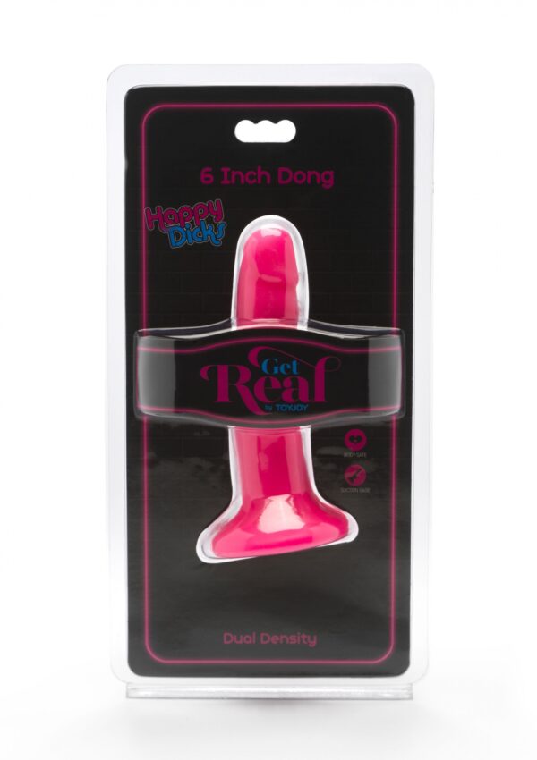 Happy Dicks Dong 6 inch Pink - obrazek 2