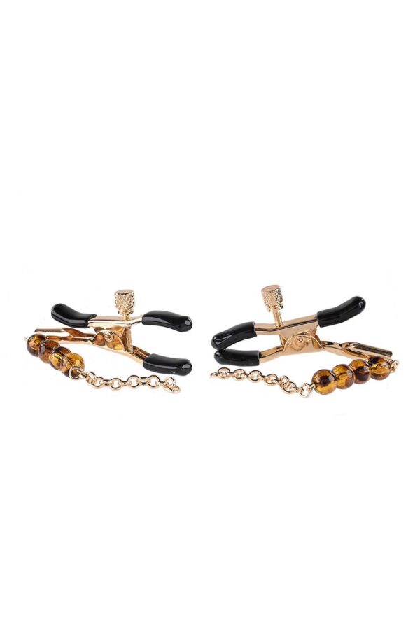 SPORTSHEETS AMBER BEADED NIPPLE CLAMPS - obrazek 2