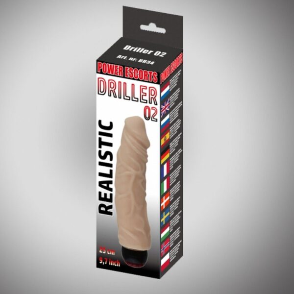 Driller 02 flesh 25 cm realistic vibrating - obrazek 2