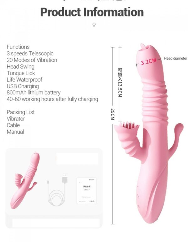 Wibrator Ada USB  Pink - obrazek 2