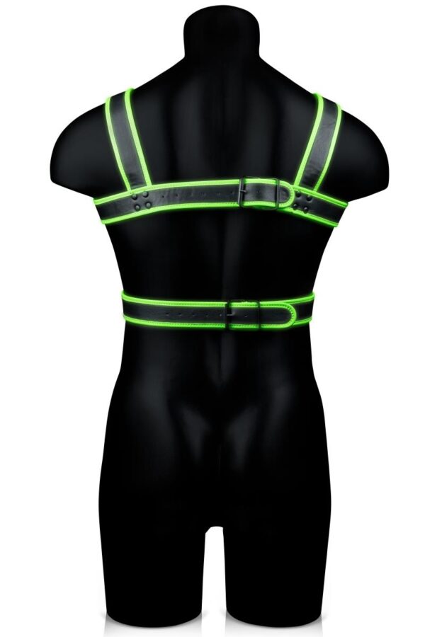 Body Harness   Glow in the Dark   Neon Green/Black   L/XL - obrazek 2