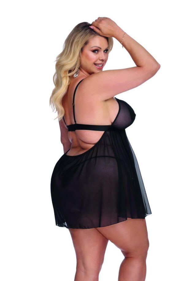 SKYLEE black chemise XL+ (XXL/XXXL) czarna halka - obrazek 2