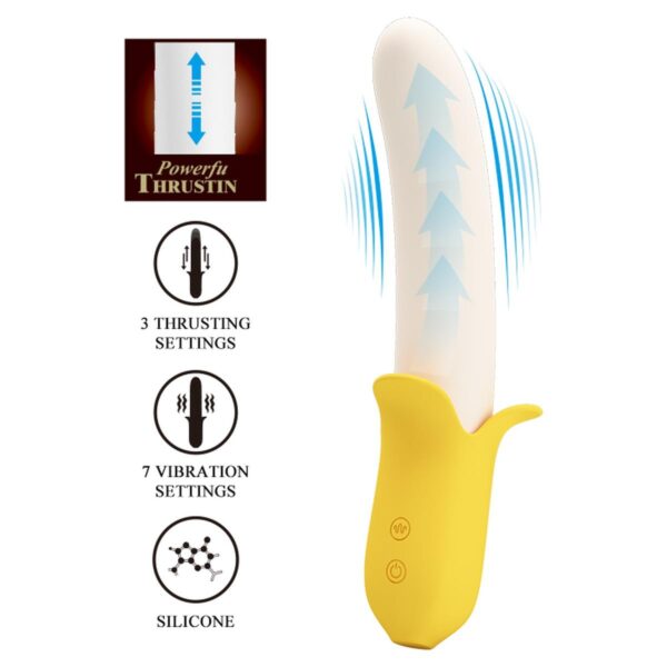 PRETTY LOVE   Banana Greek, 7 vibration functions 3 thrusting settings - obrazek 2