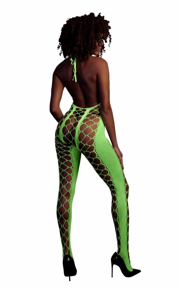 Bodystocking with Halterneck   Green   XS/XL - obrazek 2