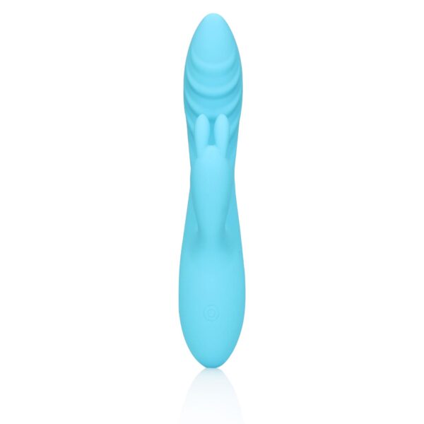 Ribbed Ultra Soft Silicone Rabbit Vibrator   Glacial Blue - obrazek 2