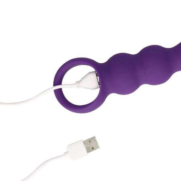 Teardrop Shaped Anal Vibrator   Clear Purple - obrazek 2