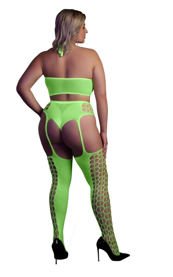 Two Piece with Crop Top and Stockings  XL/XXXXL - obrazek 2