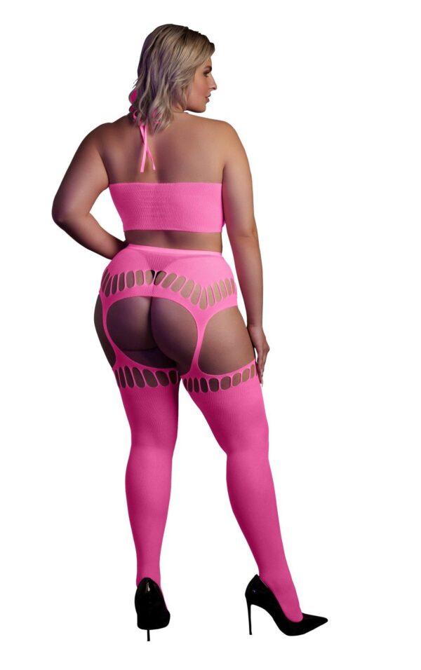 Two Piece with Crop Top and Stockings  XL/XXXXL - obrazek 2