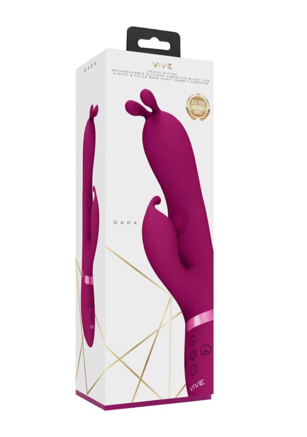 Gada   Vibrating Bunny Ear G Spot Rabbit with Pulse Wave Shaft - obrazek 2