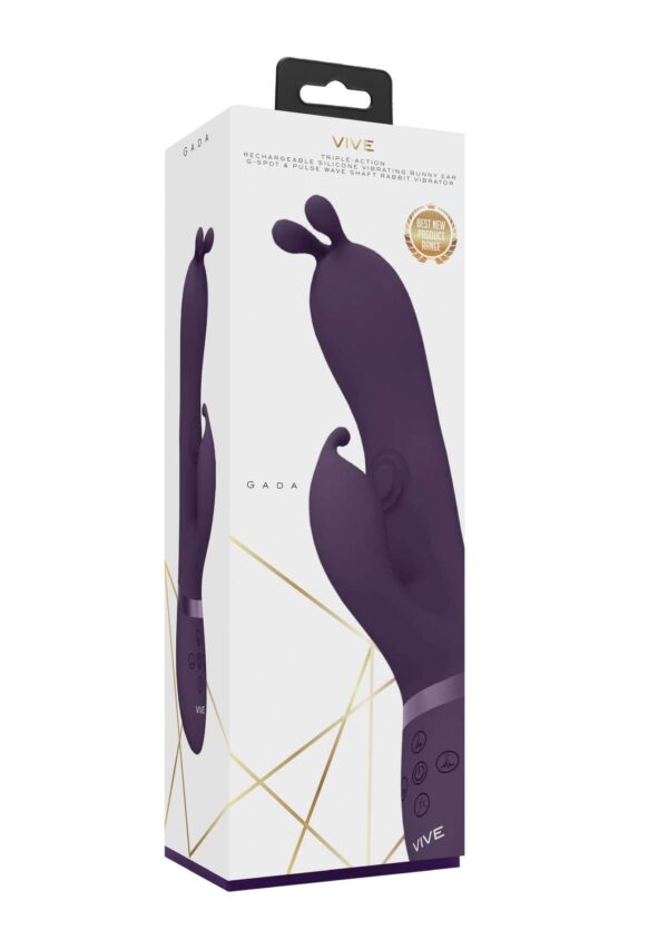 Gada   Vibrating Bunny Ear G Spot Rabbit with Pulse Wave Shaft - obrazek 2