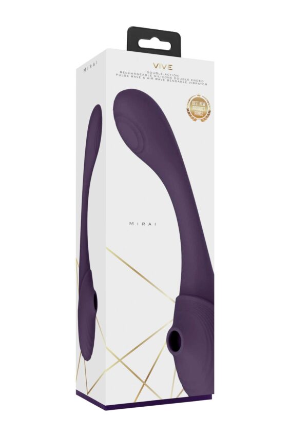 Mirai   Double Ended Pulse Wave & Air Wave Bendable Vibrator - obrazek 2