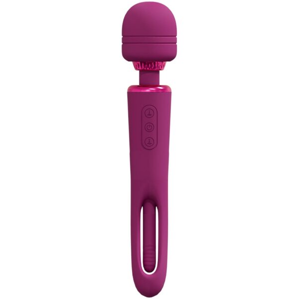 VIVE   Kiku   Rechargeable Double Ended Wand with Innovative G Spot Flapping Stimulator   Pink - obrazek 2