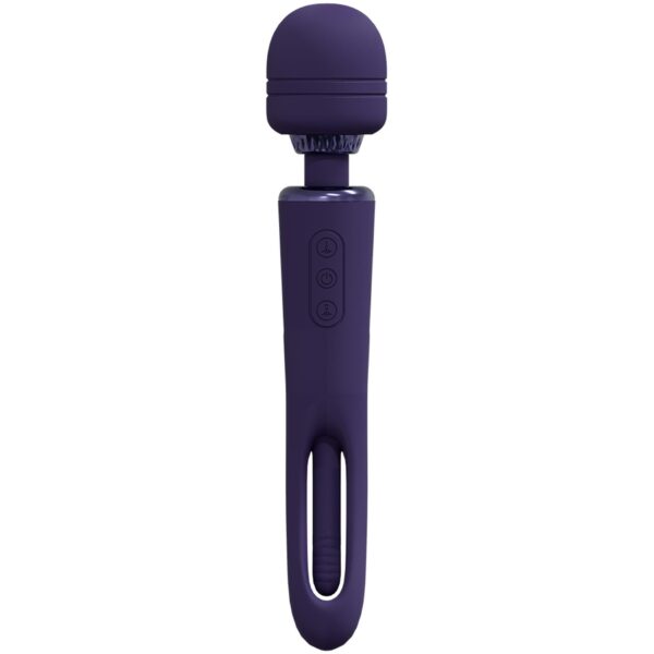 VIVE   Kiku   Rechargeable Double Ended Wand with Innovative G Spot Flapping Stimulator   Purple - obrazek 2