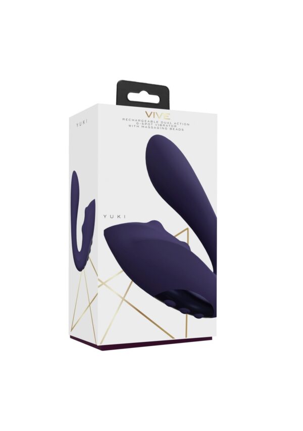 VIVE   Yuki   Rechargeable Dual Motor   G Spot Vibrator with Massaging Beads   Purple - obrazek 2