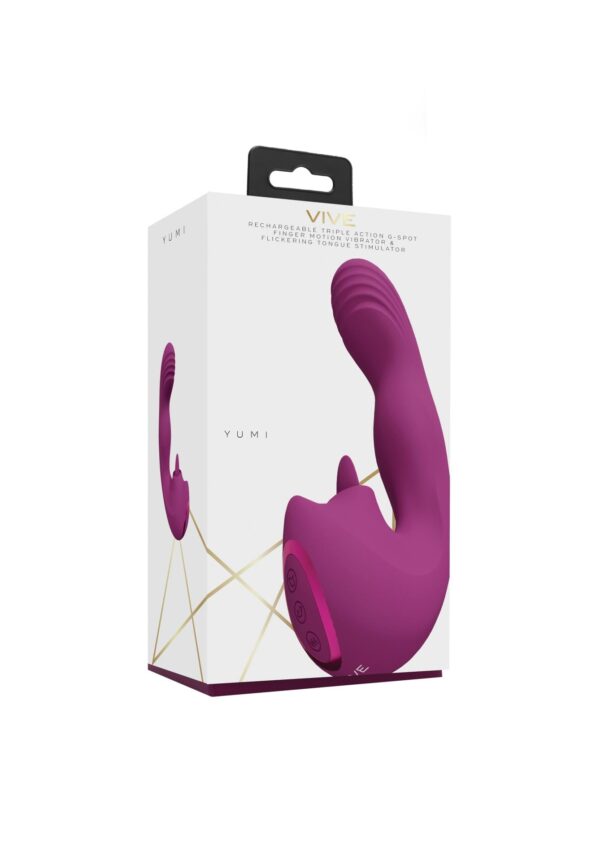 VIVE   Yumi   Rechargeable Triple Motor   G Spot Finger Motion Vibrator and Flickering Tongue Stimulator - obrazek 2