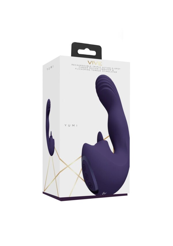 VIVE   Yumi   Rechargeable Triple Motor   G Spot Finger Motion Vibrator and Flickering Tongue Stimul - obrazek 2