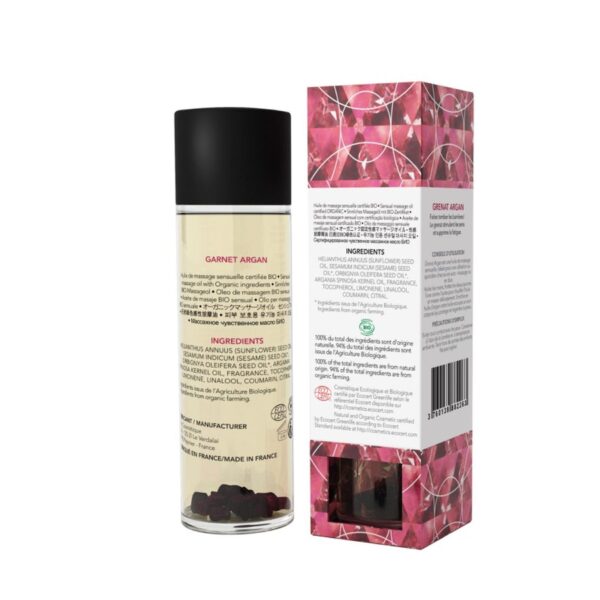 GARNET ARGAN Organic Massage Oil with stones 100ml - obrazek 2
