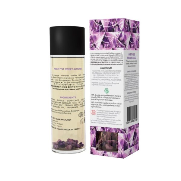 AMETHYST SWEET ALMOND Organic Massage Oil with stones 100 ml - obrazek 2