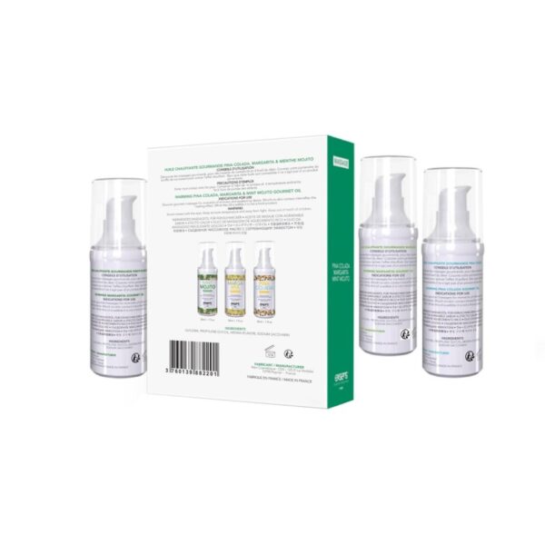 LETS CELEBRATE! Warming gourmet massage  oils (Mint Mojito, Margarita, Pina Colada) 3 x 30ml - obrazek 2