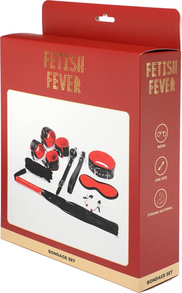 Fetish Fever   Bondage Set   9 pieces   Red/Black - obrazek 2