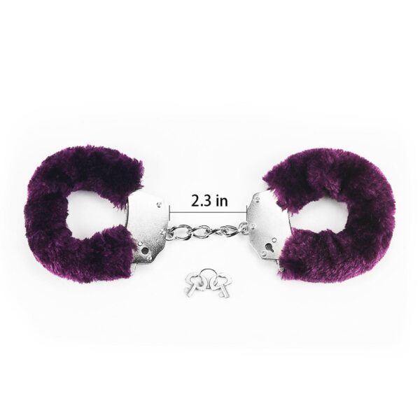 Fetish Pleasure Fluffy Handcuffs Purple - obrazek 2