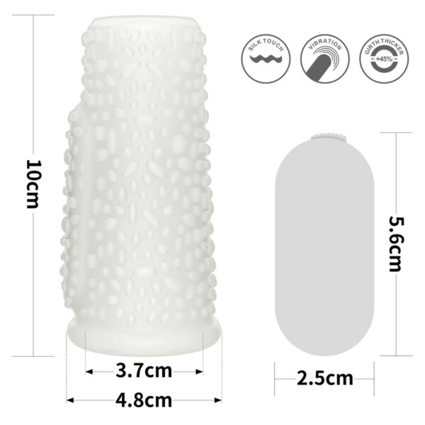 Vibrating Drip Knights Ring (White) - obrazek 2
