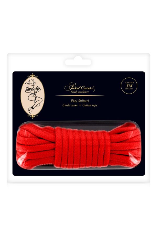 SM BONDAGE ROPE RED 5M (Size: T1) - obrazek 2