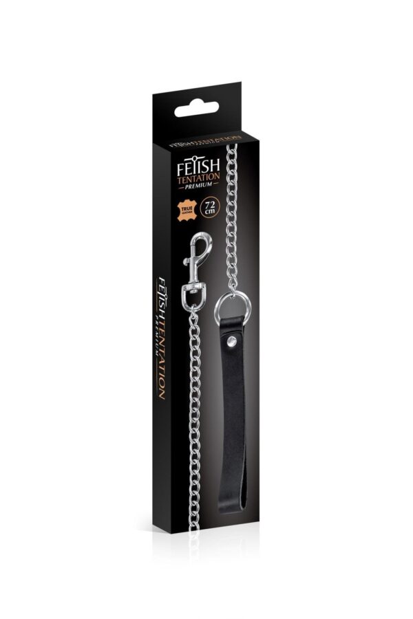 METAL LEASH WITH COW LEATHER WRIST - obrazek 2
