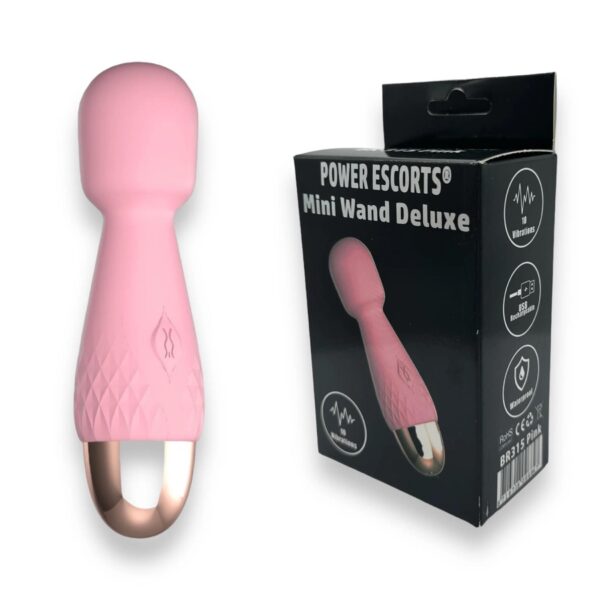Power Escorts   Mini Wand De Luxe Pink   11,6 Cm / 4.5 Inch Silicone Wand Massager - obrazek 2