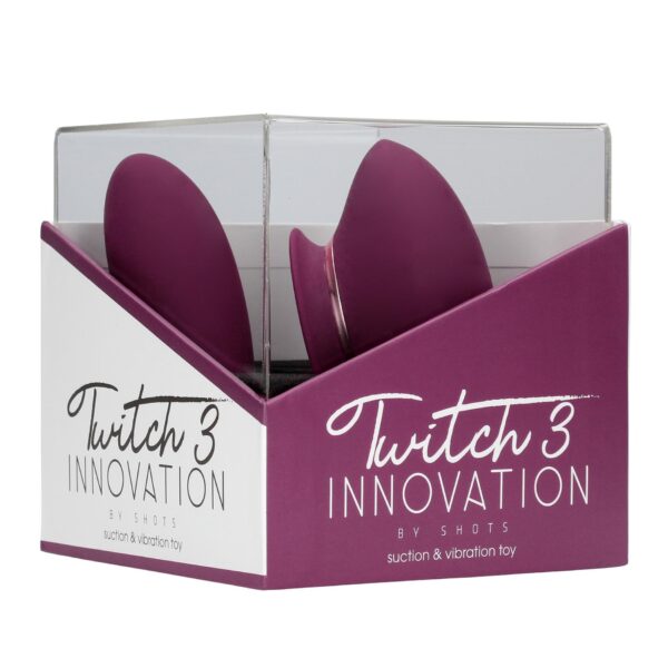 Twitch 3   Rechargeable Vibrator & Suction   Silicone   10 Speed   Burgundy - obrazek 2
