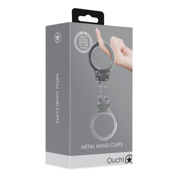 Metal Hand Cuffs   Silver - obrazek 2