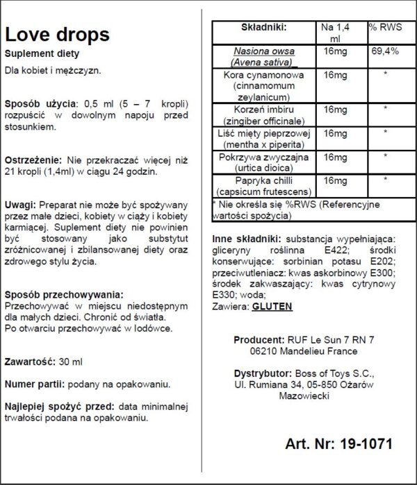 Supl.diety LOVE DROPS 20 ML - obrazek 2
